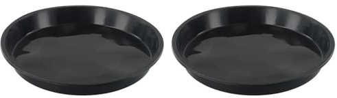 FACAIIO 2er-Pack für schwarze PP-Pflanzenuntersetzer für Zimmerpflanzen, 467810 Zoll, runde Sukkulenten-Blumentopf-Tabletts, BPA und für Wasser