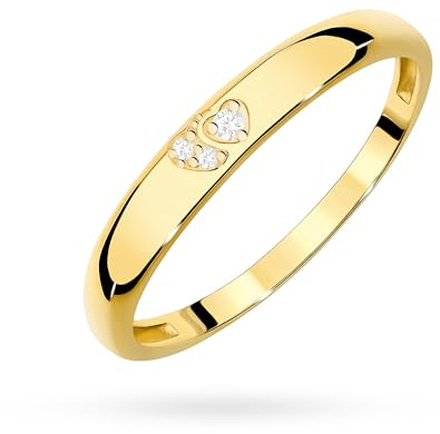 MARKO Damenring Silber 925 mit Gold-Finish, Doppel Herz Ring mit Zirkonia, Geschenk für Frauen, eleganter Silberring Damen 925, Vorsteckring, Partnerring, Schmuck Damen