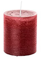4 Stück durchgefärbte Stumpenkerzen (H x Ø) 80 x 78 mm, Farbe Bordeaux, mit ASF-Folie zum Abbrandschutz, Wiedemann Marble Kerzen, Advent, Adventskranz, Weihnachten, Dekoration, Event