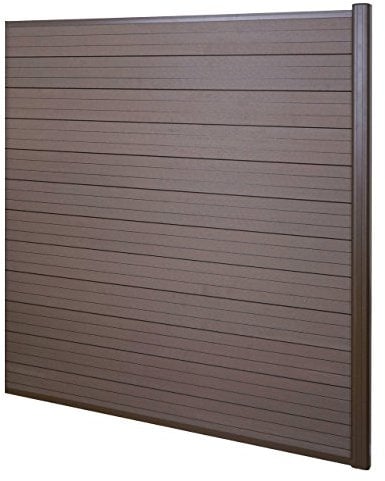 Mendler WPC-Sichtschutz Sarthe, Windschutz Zaun, Alu-Pfosten Erweiterungselement, 1,85m - braun