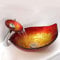 HomeLava Modern Glas Waschbecken Set Blatt Design Mit Wasserfall Wasserhahn