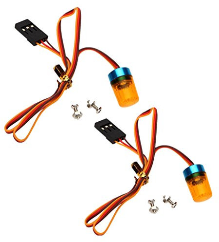 Sharplace Pack of 2 Universal RC Truck Accessories Police LED Light Bar for Radio Control Car Parts - Yellow