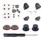 Per Sony PlayStation 4 PS4 per DUALSHOCK 4 L1 R1 L2 R2 Trigger Springs Buttons + 2 joystick Thumb Sticks + 2 joystick silicone Caps + 2 molle + 1 cacciavite + 1 set silicone conduttivo tamponi in