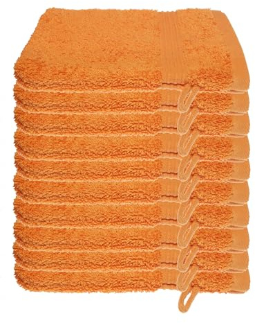 Julie Julsen 10er Pack Waschlappen 29 Farben erhältlich weich und saugstark 500gsm Öko Tex Terrakotta 15 x 21 cm B-Ware
