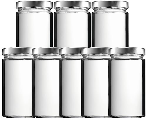 mikken 8 x Einmachglas 700 ml Vorratsglas mit Schraubverschluss PVC frei inkl. Trichter