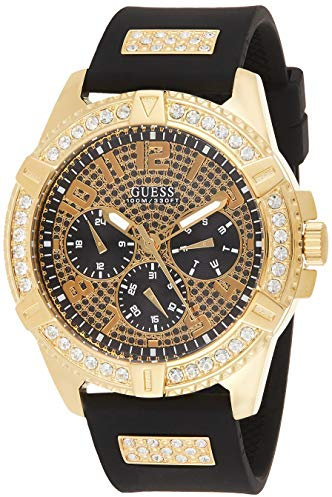 GUESS Herren Analog Quarz Uhr mit Silikon Armband W1132G1