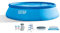 Intex Piscine extérieure gonflable facile à installer hors sol avec bâche ronde de 4,6 m, échelle et pompe filtrante, bleu