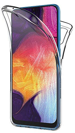 AICEK Compatible Samsung Galaxy A50 Hülle, 360°Full Body Transparent Silikon Schutzhülle für Samsung A50 Case Durchsichtige TPU Bumper Galaxy A50 Handyhülle (6,4 Zoll)