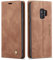 QLTYPRI Hülle für Samsung Galaxy S9, Vintage Dünne Handyhülle mit Kartenfach Geld Slot Ständer PU Ledertasche TPU Bumper Flip Schutzhülle Kompatibel mit Samsung Galaxy S9 - Braun