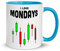 Jimbeels I Love Mondays | Lustige Tasse für Daytrader | Lustiger Daytrading Spruch | Für Börsianer Forex Aktienhändler Devisenhändler Trader | Zweifarbige Tasse