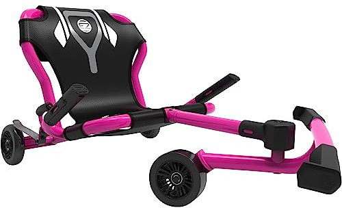 EzyRoller Classic X Kinder Go Kart Drift Trike für 4 bis 14 Jahre | Gokart Dreirad bis 70 kg | Kinder Fahrzeuge für draußen 1 Sitzer, bis 70 kg belastbar | Tretfahrzeug (pink)