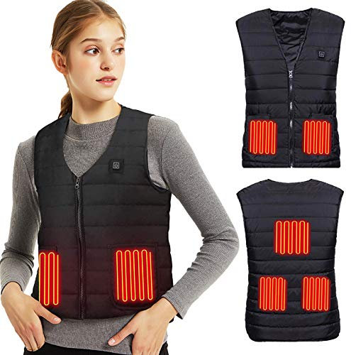 Lyeiaa Heated Vest for Men Women Electric Heated Jacket with USB Charging Heated Vest Washable Warm Heat Jacket