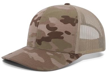 Pacific Headwear Unisex-Erwachsene Multicam Trucker Snapback Cap, Arid/Hellbraun, Einheitsgröße