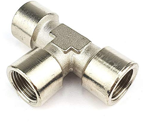 T-Stück G 1/2 Schraubverbindung mit Innengewinde Gewindefitting Messing vernickelt Verbindungsstück Fitting