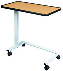 Identités, Table de lit, Corfou, 1 Plateau, Idéal pour Lit et Fauteuil, Réglable d'une Main, Table À roulettes, roulettes À Freins, Idéal Personnes Alitées, Table Déjeuner, Plateau 76 x 38 cm