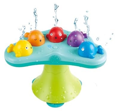 Hape Badespielzeug Musikalische Wale mit 5 Melodien und Wasserfontänen (ab 18 Monaten) E0218 Bunt