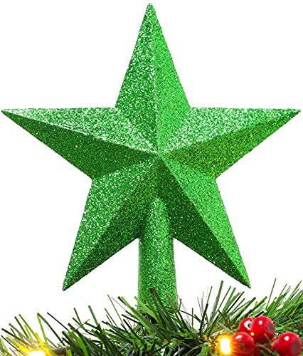 Christmas Concepts® 200mm (8) Glitter Tree Top Star Decoration – Christmas Tree Topper (Emerald Green)