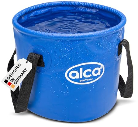 alca® Wassereimer faltbar, 10 L Inhalt | besteht aus Planen-Material, platzsparend für Outdoor, Baden, Camping und Angeln geeignet