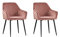 JYMTOM Esszimmerstühle 2er Set Küchenstühle Polsterstühle modernes Design Stühle mit Armlehne, Sitzfläche aus Samt, Gestell aus Metall, für Wohnzimmer, Schlafzimmer und Küche(2,Rose)