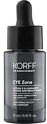 Korff Eye Zone Kontur Augen Taschen und Augen mit Hyaluronsäure und Vitamin PP, Lifting- und Highlighter-Effekt, 15 ml