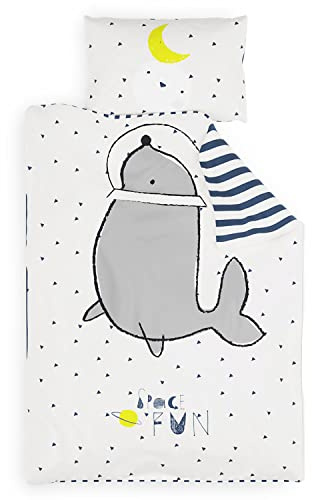 sleepwise Kinderbettwäsche 135x200 | ÖKO-Tex Zertifiziert 2tlg. Bettwäsche Kinder mit Kissenbezug 50x75 cm | Extraweiche Mikrofaser Kinder Bettwäsche Set mit Reißverschluss | Planets