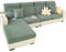 SHANNA Sofa Überzug Stretch, Couch Sofabezug 1 2 3 Sitzer L Form Ecksofa, Sofa Cover Sitzkissenbezug Sofaüberwürfe rutschfest Möbelschutz mit Elastischem Boden,(Blättergrün, Recamiere)