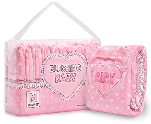 LittleForBig Erwachsenen Gedruckten Windeln 10 Stück - Blushing Baby (Medium 71-96 cm)