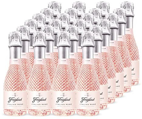 Freixenet Italian Rosé Extra Trocken (24 x 0,2 l) italienischer Spumante in einer eleganten Designerflasche im Kleinformat ideal für unterwegs, mit dem Geschmack süßer roter Früchte
