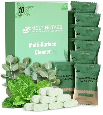 MELTINGTABS 10-Pack Multipurpose Cleaner Refill Concentrate Tablets - All-Purpose, Multi-Surface Cleaning Supplies for Housekeeping