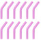 sourcing map 12pcs Silicone Straw Tips, Silicone Straw Elbows Tip, Soft Reusable Metal Straw Covers Fit for 8mm/0.31 OD Stainless Steel Straws, Light Purple