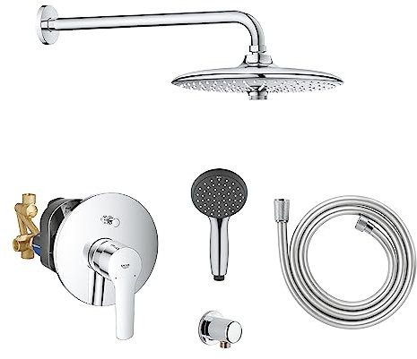 GROHE Juego de ducha empotrado Euphoria 260, listo para instalar, cromo