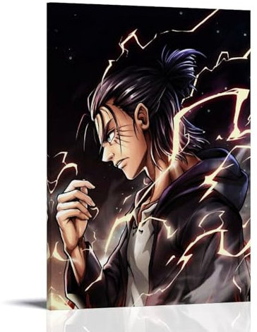 MUTYNE Attack on Titan Eren Yeager Anime Poster Dekorative Malerei Leinwand Wandkunst Wohnzimmer Poster Schlafzimmer Malerei 24x36inch(60x90cm)
