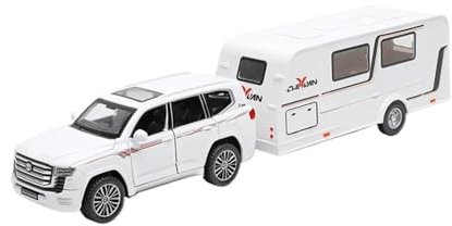 Druckguss-Auto im Maßstab 1:32 für Toyota Land Cruise LC300 Anhänger, Camping, Wohnmobil, Metallmodellauto, Schalllicht, Rückziehauto, Modell, Sammlerstück, Modellfahrzeug (Farbe: B)