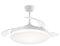 LEDUNI Ventilador de techo con luz led DC, Mini MALTA BLANCO, aspas retráctiles, mando a distancia, temporizador, memoria de luz, 3 tonalidades y 6 velocidades (40 CM)