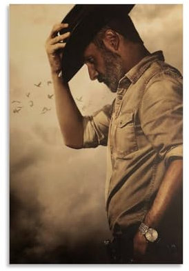 MNABSO The Walking Dead Rick Grimes Poster Dekorative Malerei Leinwand Wandkunst Wohnzimmer Poster Schlafzimmer Malerei 12x18inch(30x45cm)