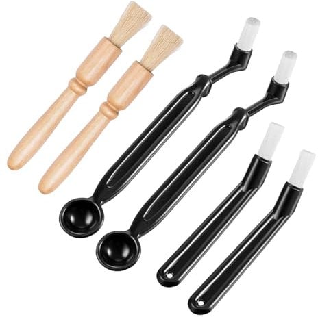 6 Pcs Espresso Machine Cleaning Brush Set, Group Head Brush with Spoon, Bristle Coffee Grinder Cleaning Tool
