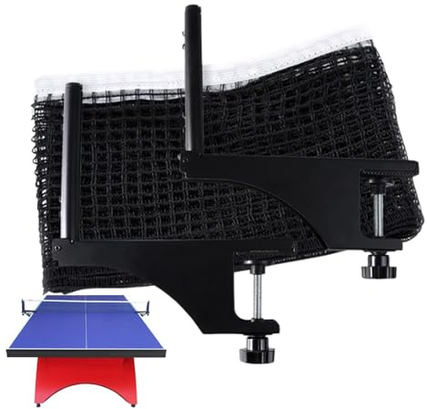 Uozonit Pong-Netz, Metall, abnehmbar, Tischtennis-Rahmenklemmen, rutschfester Netzrahmen, stabile Tischtennisausrüstung mit Netz für Pong-Tisch
