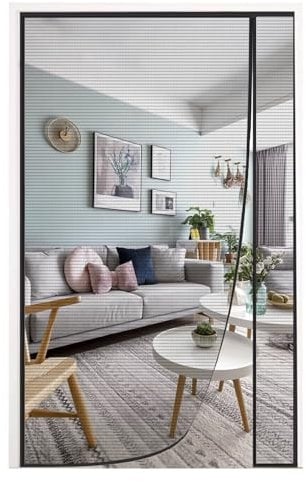 Magnet Fliegengitter Tür Balkon Dachfenster Terasse ohne Bohren Insektenschutz für Küche Wohnzimmer Schwarz 105x235cm