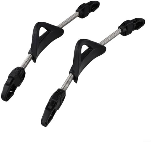 2 x Bungee Straps Tauchriemen, Flossen Bänder EBS, Tragbar Federflossengurte aus Edelstahl, Meerwasserbeständig, rutschfeste Flossenriemen, Gute Zähigkeit, für Cressi, Mares Finne (L schwarz)