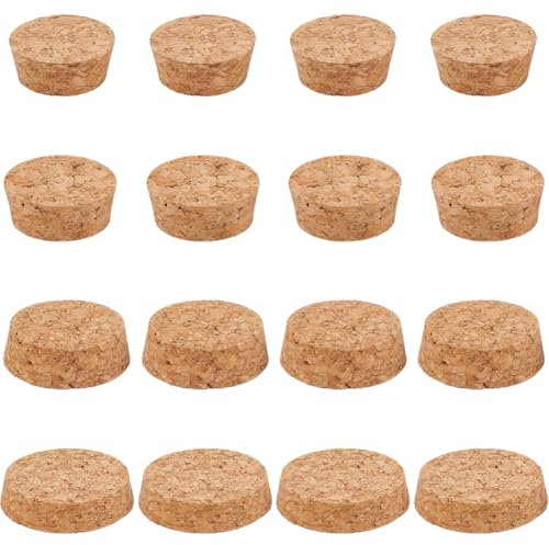 GORGECRAFT 16PCS 4 Sizes Tapered Cork Stoppers Wine Cork Bottle Plug Decanter Wooden Replacement Barrel Plugs for Wine Beer Whiskey Decanter Carafe Bottle Glass Bottles Mason Jars