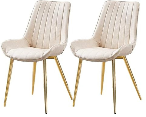 JAVYPPT Stuhl Büro 2 Stück PU-Leder Esszimmerstuhl Küchenstuhl mit stabilen Metallbeinen Empfangsstuhl mit Rückenlehne und gepolstertem Sitz(Gray Wolf)