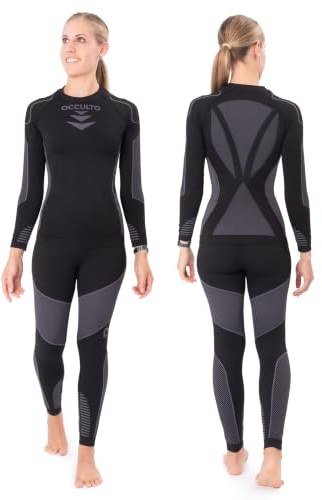 Occulto Damen Skiunterwäsche Set Thermoshirt & Thermounterhose (Modell: Lindsey), Thermounterwäsche Damen