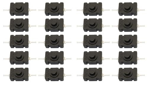 KAN-28 Lot de 20 mini interrupteurs à bouton-poussoir autobloquants pour lampe de poche (broche pointue)