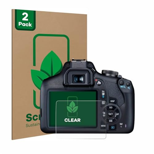 ScreenLeaf 2 Stück Schutzfolie für Canon EOS 2000D [nachhaltiger Displayschutz, Folie, transparent, kratzfest]