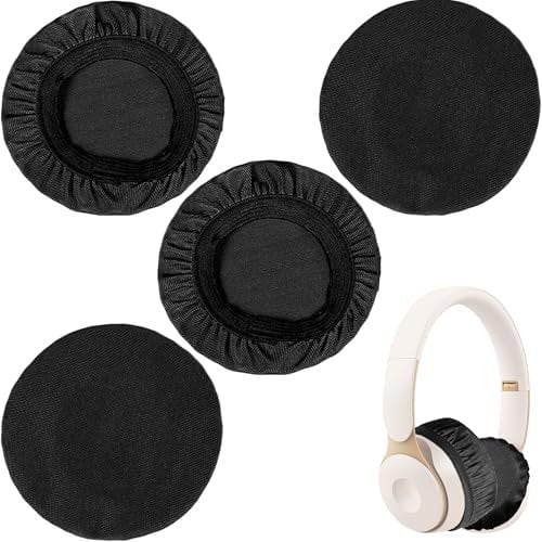 4PCS Headphone Earpad Covers Universal and Washable Dust Sweat Proof Headphone Sweat Covers Breathable and Stretchable Fabric Earcup Protectors Fits 2.36 to 3.35 Headsets (6 to 8.5 cm)