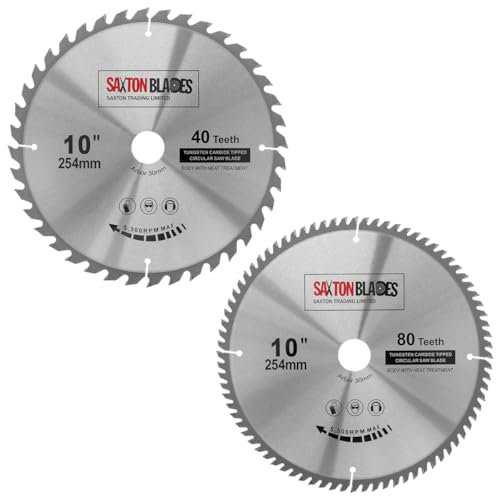 Saxton TCT254MXA 2x Saxton TCT Circular Wood Saw Blade 254mm Pack A for Bosch Makita Dewalt