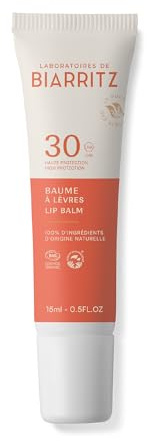 Laboratoires de Biarritz Baume à Lèvres SPF30 Certifié Bio 15 ml | Haute Protection, Protège les Lèvres Sensibles et Exposées, Certifié Bio, Fabriqué en France