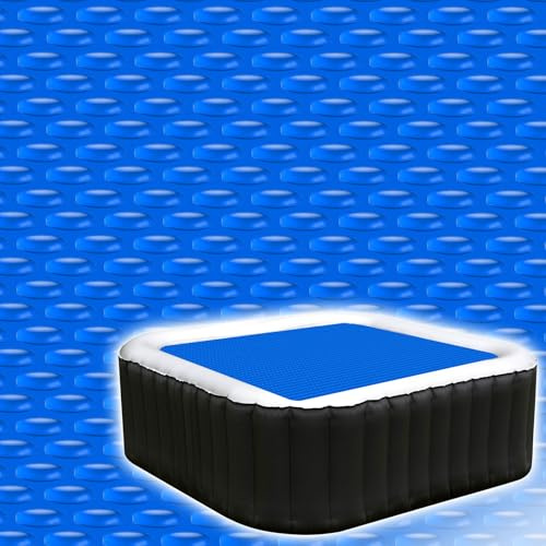 Kakolvan Couverture solaire à bulles pour jacuzzi et spa gonflable carrée, 1,5 x 1,6 m, couverture solaire à bulles de 16 mm pour intérieur et extérieur