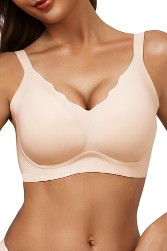 Vtelor Bras for Women Non Wired Seamless Wireless Push Up Bra Comfort Support Sleep Bralettes for Womens Ladies Soft Tshirt Padded Bra Regular and Plus Size Nude