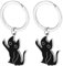 Mikovivi 2pcs Mignon Porte-Clés Chat, Porte-Clés de Voiture Chat Noir Amusant Cadeau pour Amoureux des Animaux pour Homme et Femme